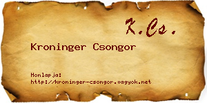 Kroninger Csongor névjegykártya