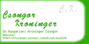 csongor kroninger business card